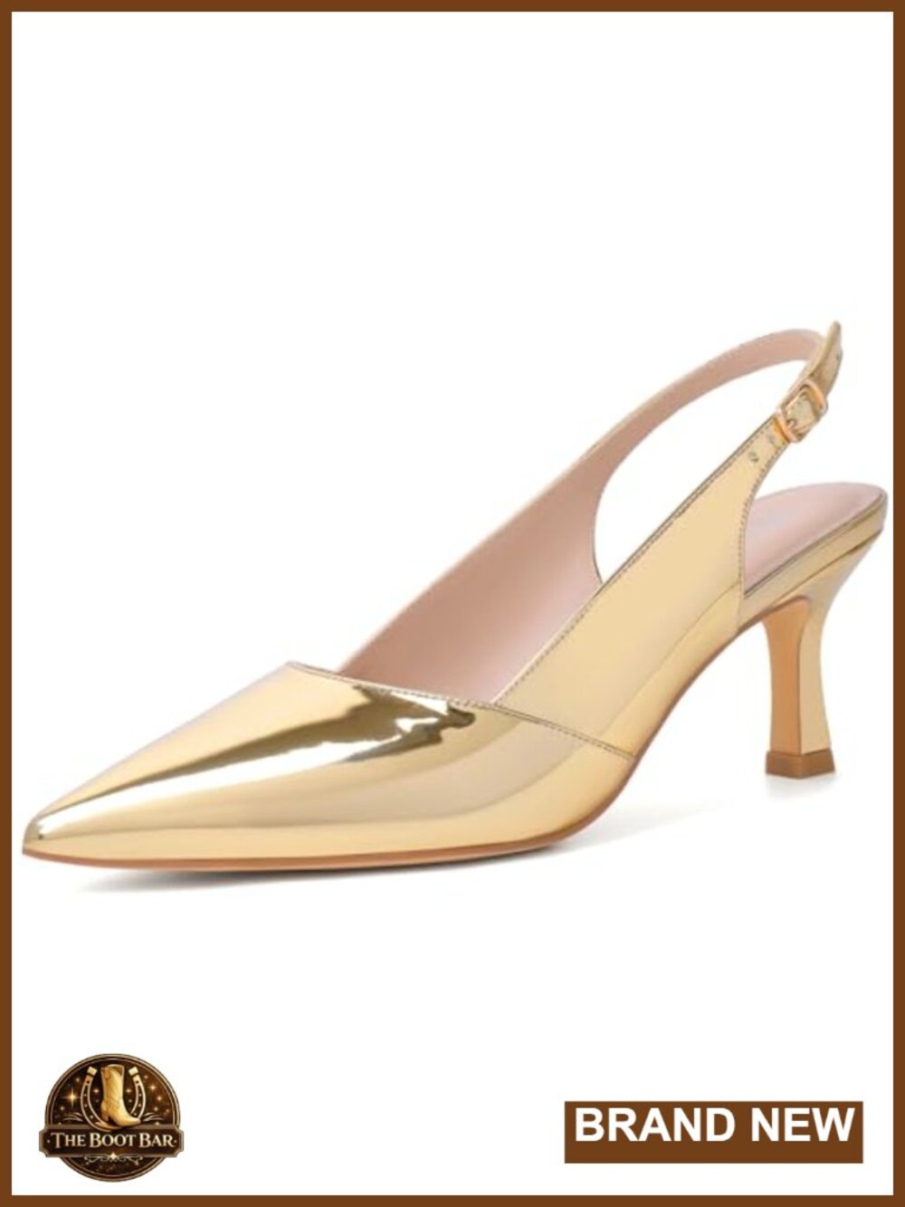 Kitten Heels Slingback Pointed Closed Toe Women's Pumps Faux Leather Party